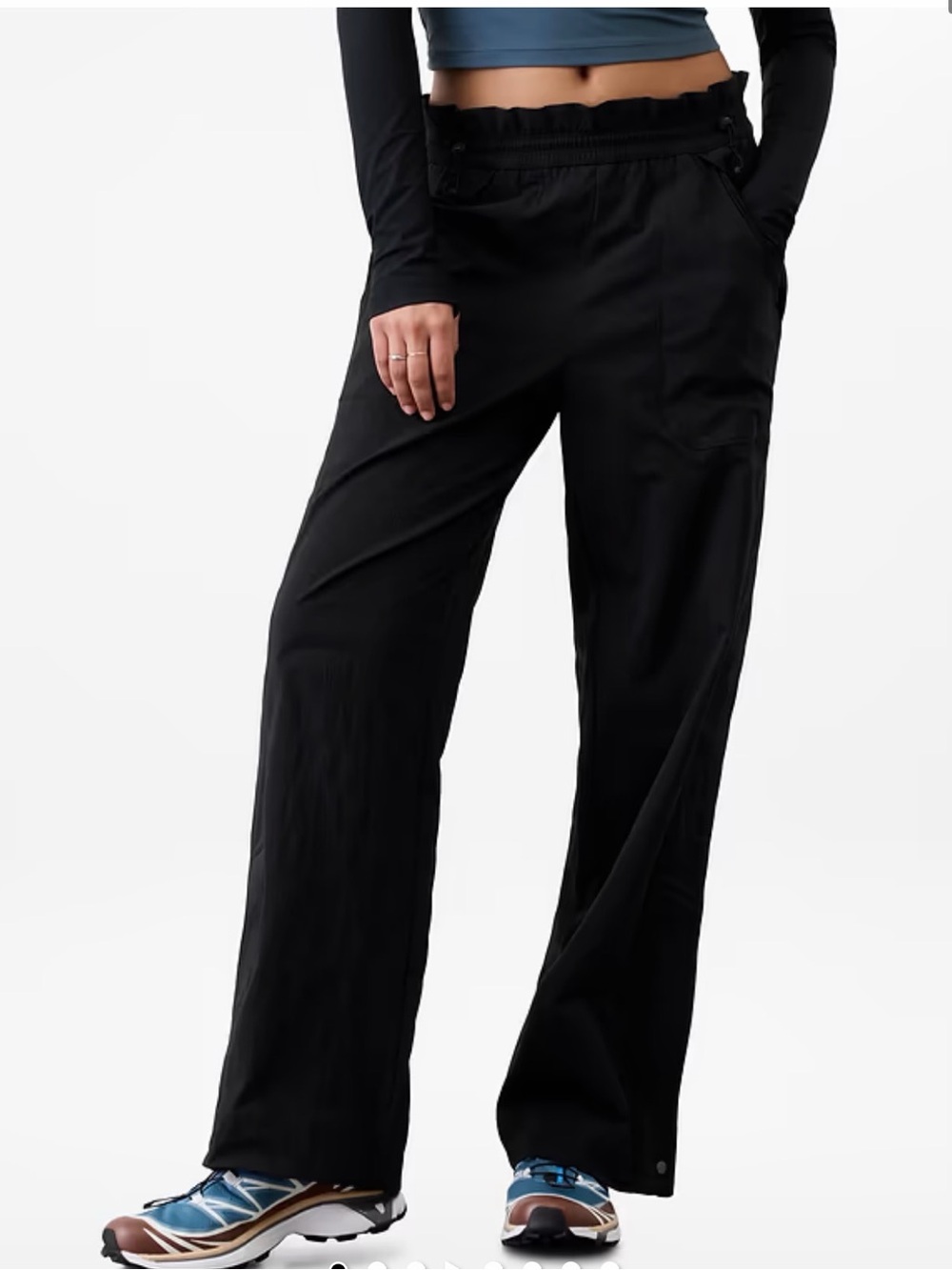 Athleta Trekkie High Rise Parachute Pant black size 6